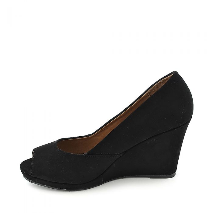 black wedge dress shoes