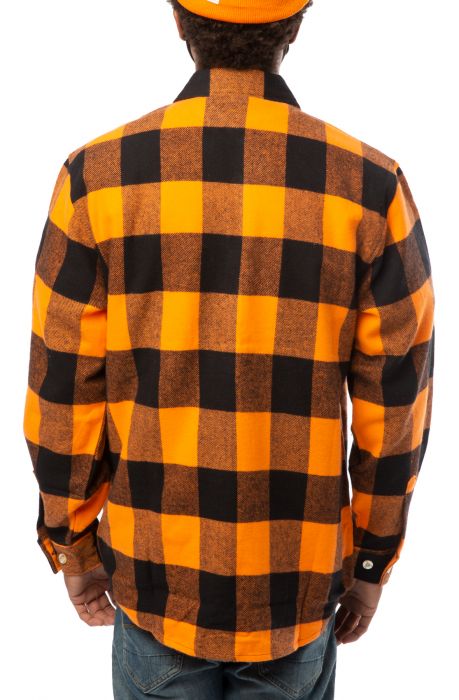 Heavyweight Plaid Flannel Shirt Orange
