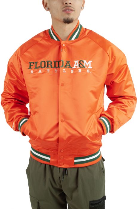 FAMU Satin Varsity Jacket Orange