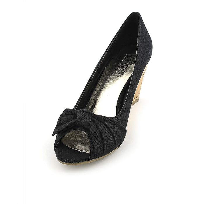 ANNA FORET Lana01 Wedge Dress SHoe LANA01 BLK Shiekh