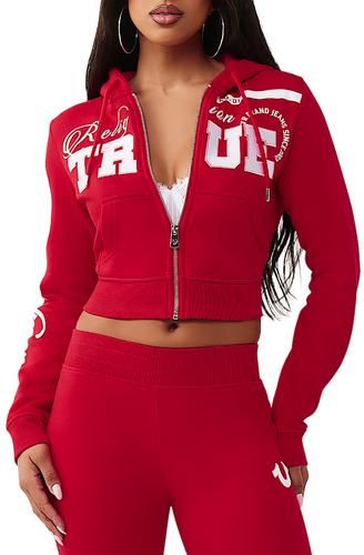 TRUE RELIGION Embroidered Shrunken Zip-Up Hoodie 209855-6059 - Shiekh