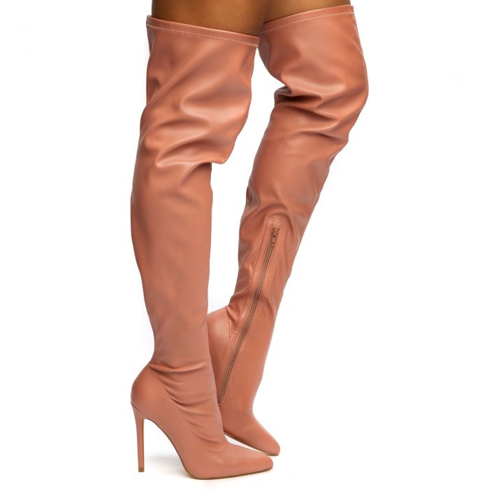 LILIANA Gisele-7 Thigh High Heeled Boots GISELE-7-ROSEPU - Shiekh