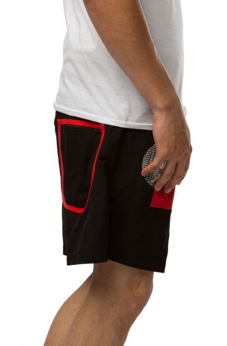 Authentic HB Ethan Swim Shorts Black/Red MD