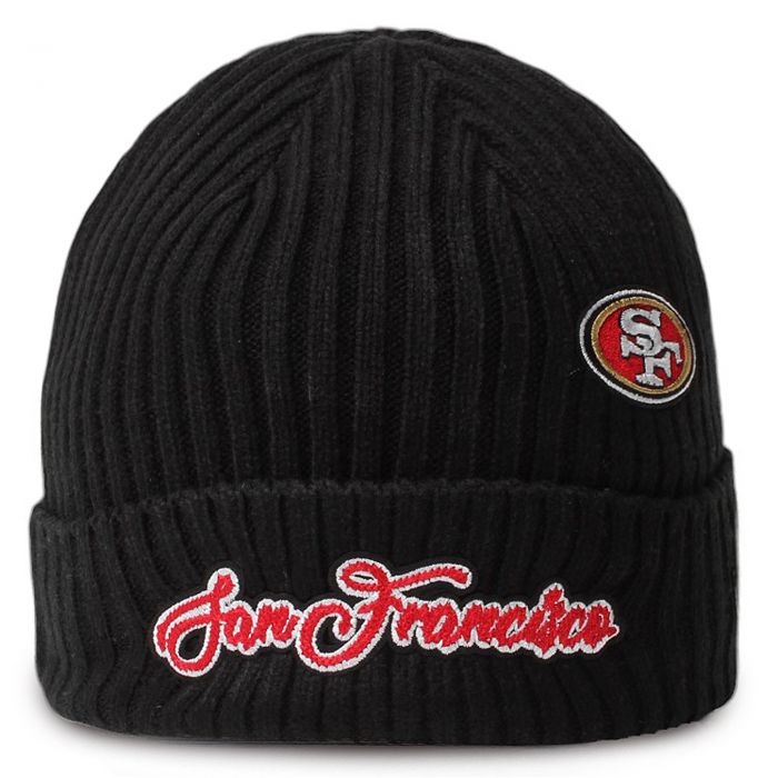 San Francisco 49ers Script Beanie  Black