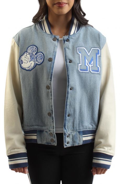 Mickey Mouse Denim Varsity Jacket