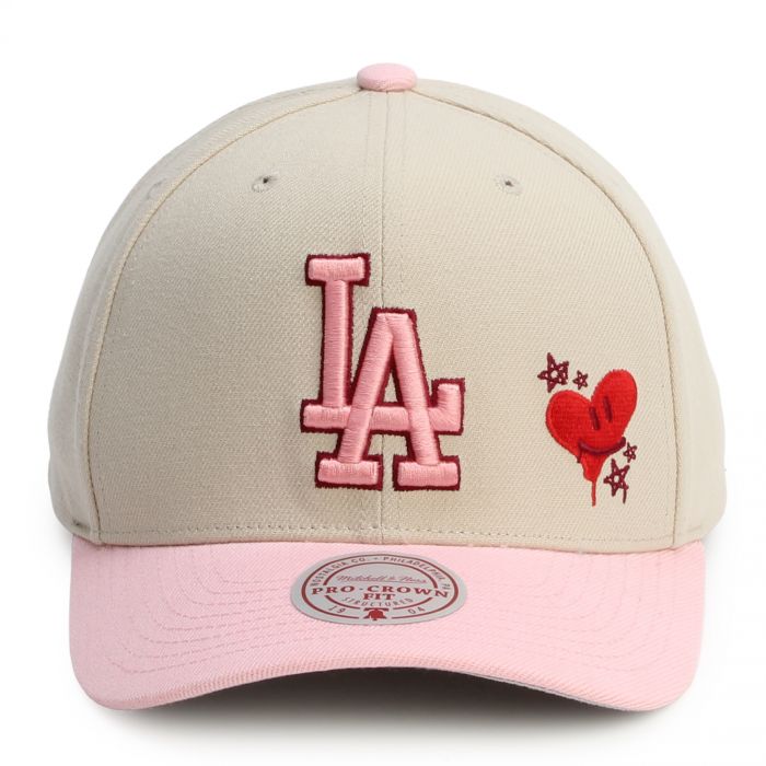 MLB Los Angeles Dodgers V-day Snapback  Off-White/Shock Pink
