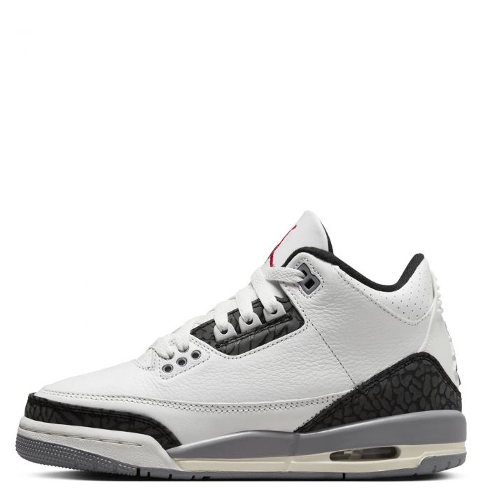 Grade School Air Jordan 3 Retro Cement Grey Summit White/Fire Red-Cement Grey-Black