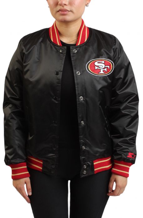 NFL Women's San Francisco 49ers Satin Jacket  Black