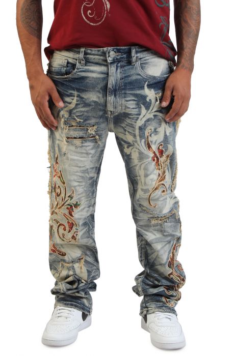 Long Straight Academy Jeans  Blue Toast