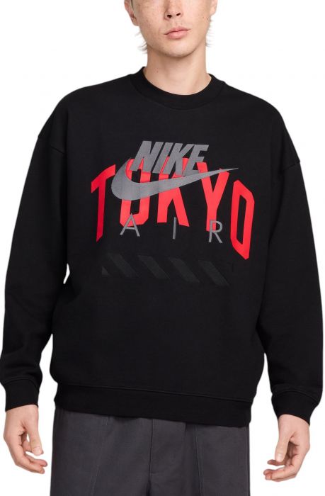 Tokyo Fleece Crew Neck Sweatshirt  BLACK/UNIVERSITY RED/WHITE