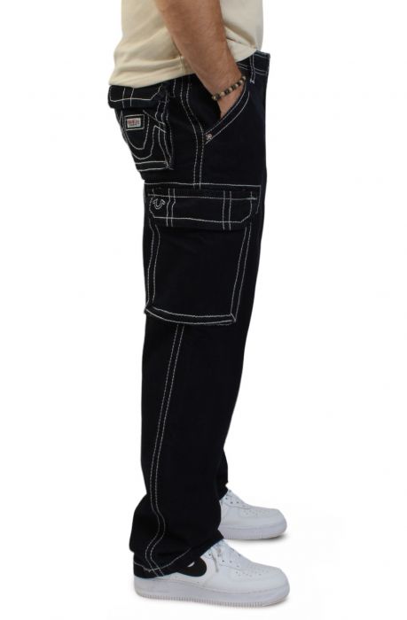 Baggy Big T Denim Cargo Pant  Black
