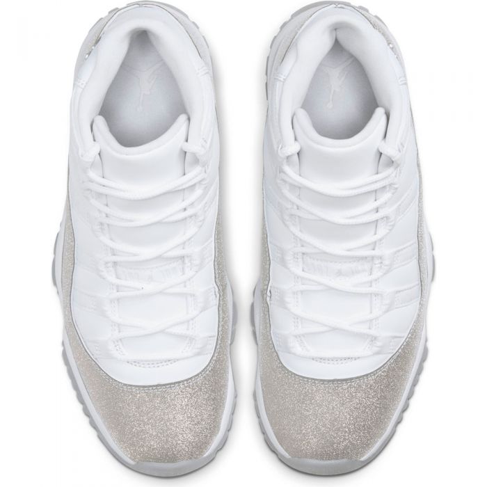 Women's Air Jordan 11 Retro White/Metallic Silver-Vast Grey