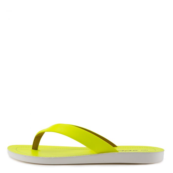 Ella-S Flat Sandals Neon Yellow