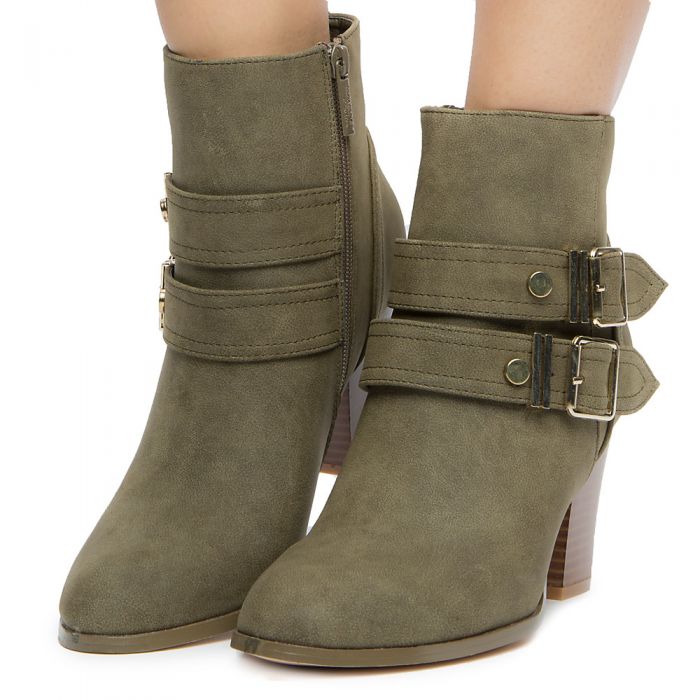 ELEGANT Women's Malena-12 Ankle Boots MALENA-12/KHAKI - Shiekh