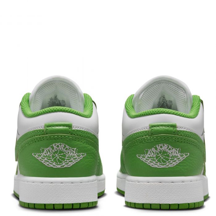 Grade-School Air Jordan 1 Low SE White/Chlorophyll-Lightning