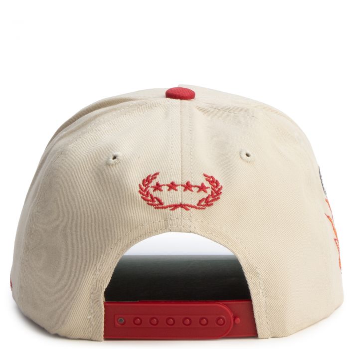 Love Fearlessly Twill Trucker Hat  Sand/Red