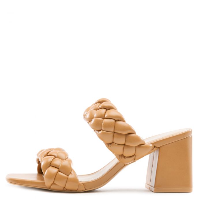 Mostly-S Low Heel Sandals Camel