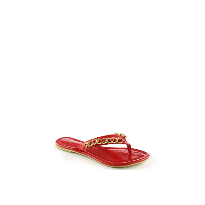 Women's Maui-02 Chain Thong Sandal Red/Gold