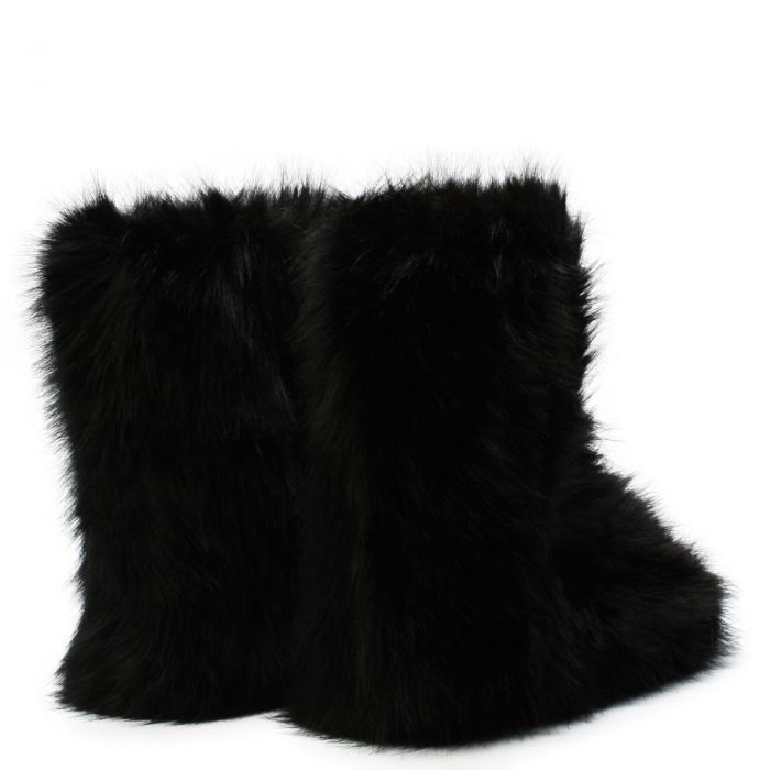 Melanie-21 Faux Fur Bootie Black