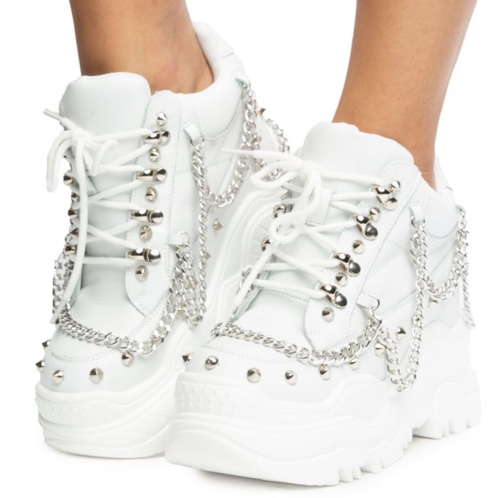 ANTHONY WANG Space Candy Platform Sneakers with Studs SPACE CANDY-WHITE ...
