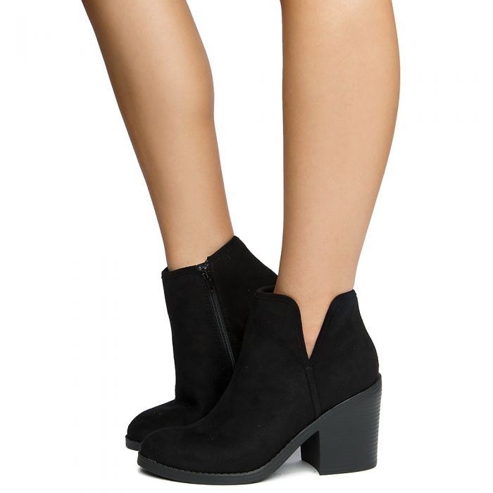 target black suede booties