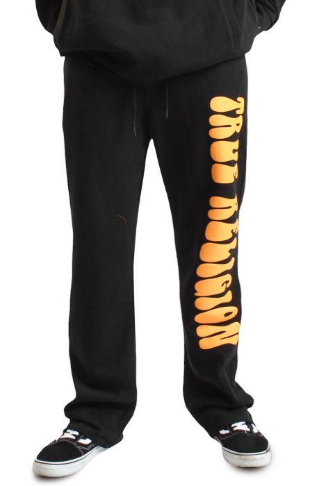 Puff Print Stacked Sweat pant  Black