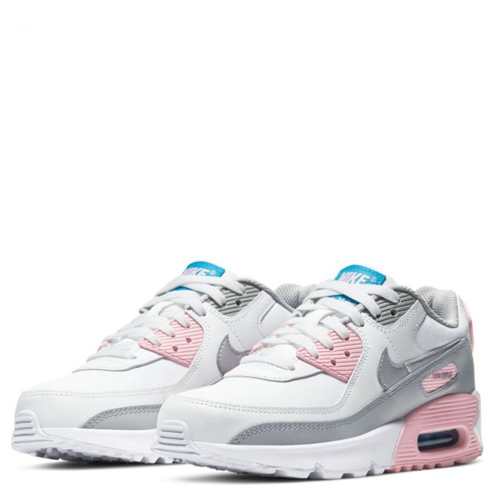 (GS) Air Max 90 LTR LT Smoke Grey/Metallic Silver-White-Pink
