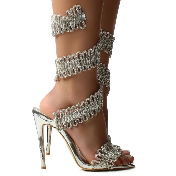 Athene Wrapped Heel  Silver