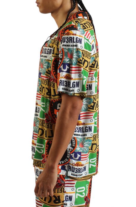 Allover West Coast Logo Camp Collar Shirt  White/Mix