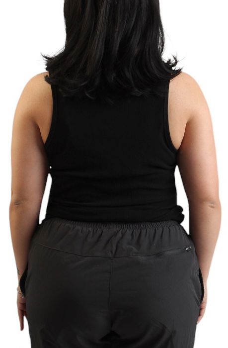 CRYSTAL LOGO V NOTCH TANK TOP Black