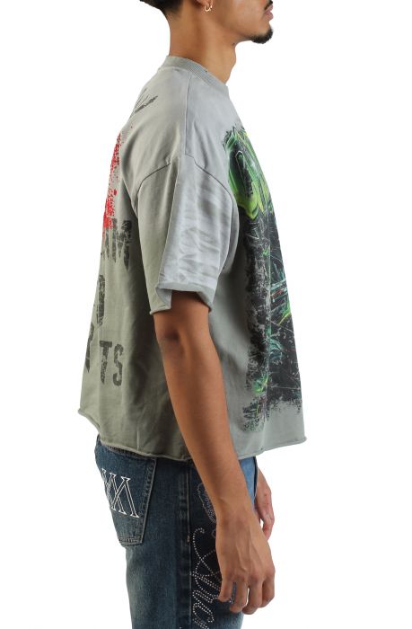 Ghost Flame Crop T-Shirt  Moss Green