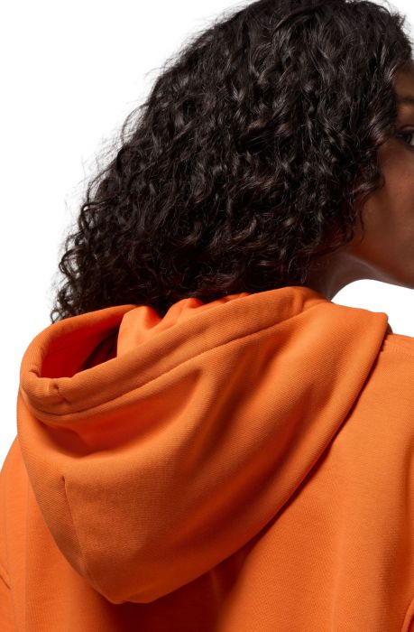 Flight Fleece Cropped Satin-Lined Hoodie Starfish/Campfire Orange