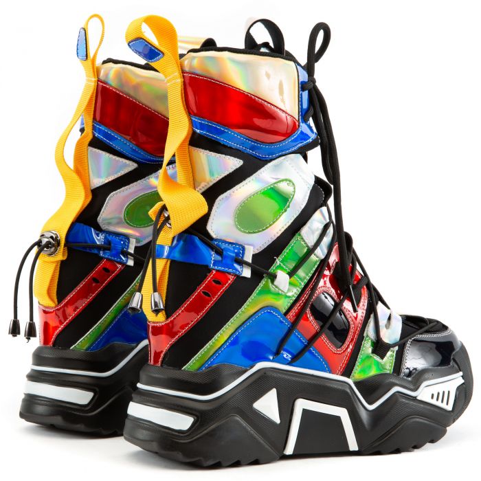 Damson-09 Platform Sneakers Black Hologram