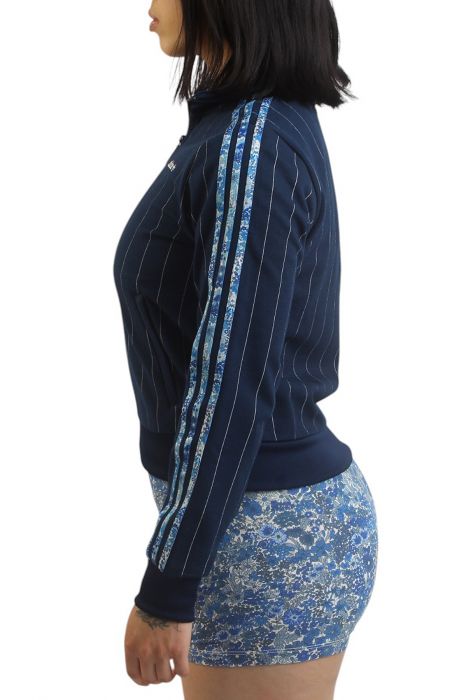 Liberty London Tonal Blocked Track Top Night Indigo / Chalk White