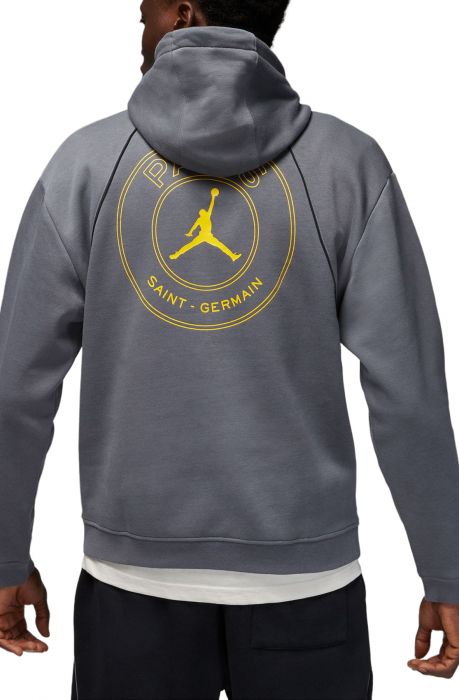 Paris Saint-Germain Fleece Hoodie Light Graphite/Tour Yellow