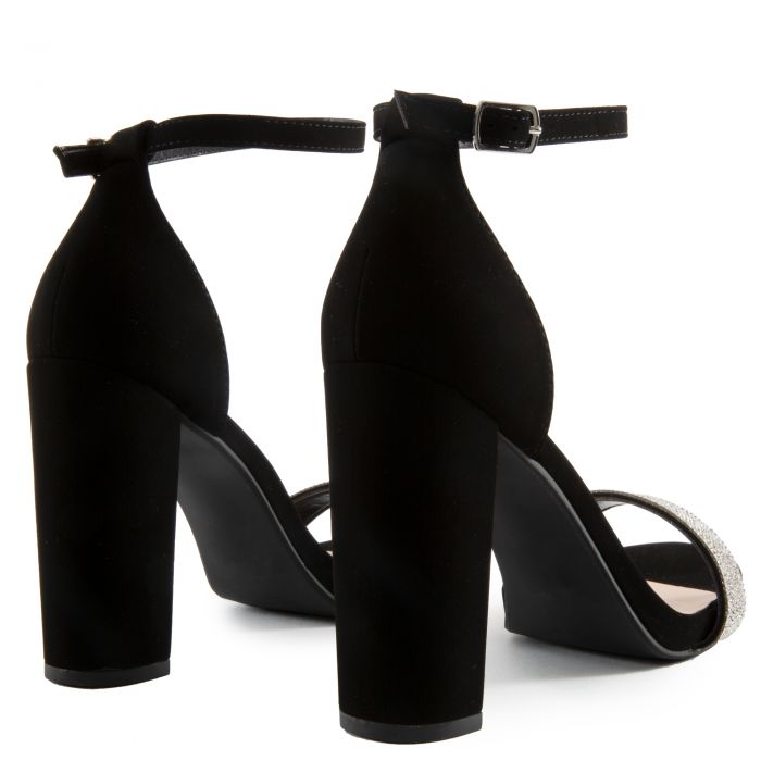 FORTUNE DYNAMICS LaserS Rhinestone Band High Heels FD LASERSBLACK