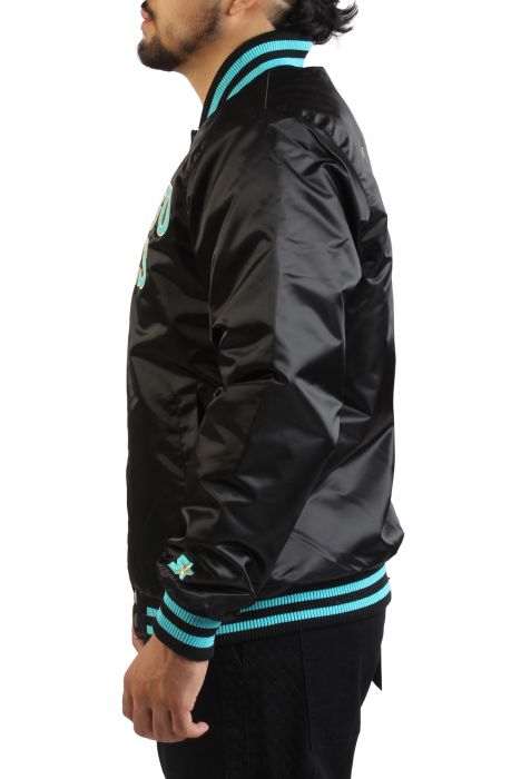 NBA Chicago Bulls Satin Jacket  Black/Gold/ Light Blue