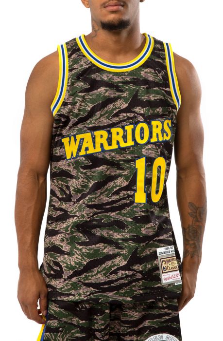 Golden State Warriors Tim Hardaway 1986-87 Tiger Camo Swingman Jersey Camo