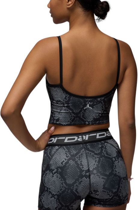 Sport Printed Cropped Tank Black