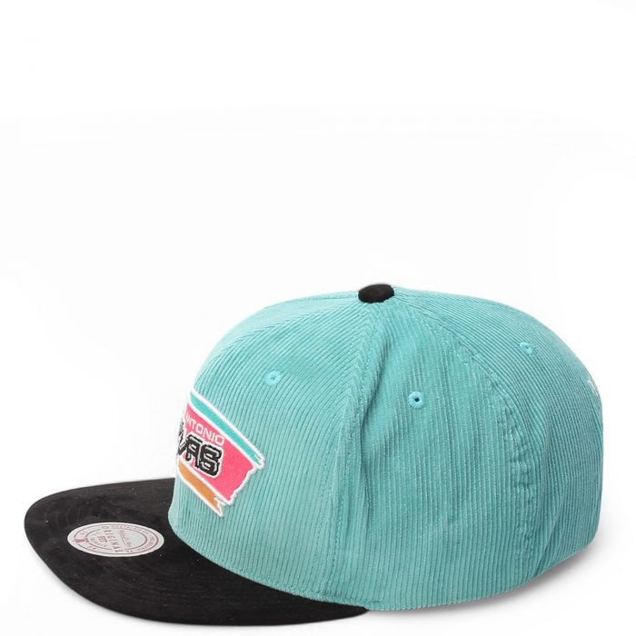 NBA San Antonio Spurs Hardwood Classics Sueduroy Snapback Hat Turquoise/Black
