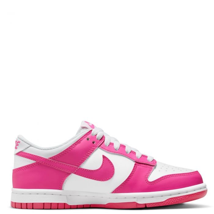 Grade School Dunk Low  White/Laser Fuchsia