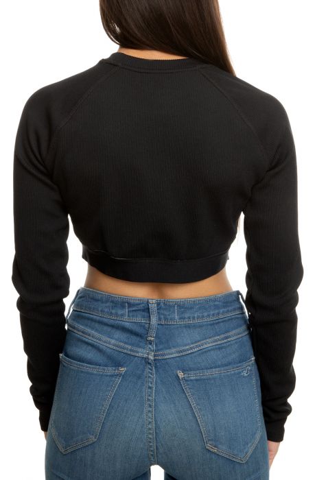 Sportswear Long Sleeve Crop Top Black