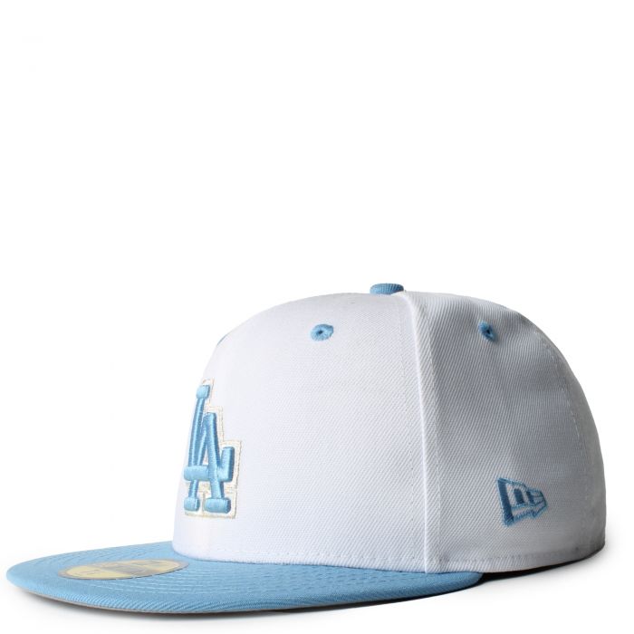 los angeles dodgers new era sky 59fifty fitted hat - white