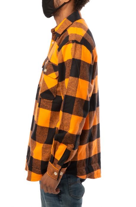 Heavyweight Plaid Flannel Shirt Orange