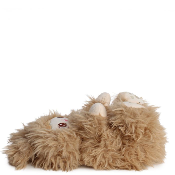 Doll Fuzzy Slippers  Tan
