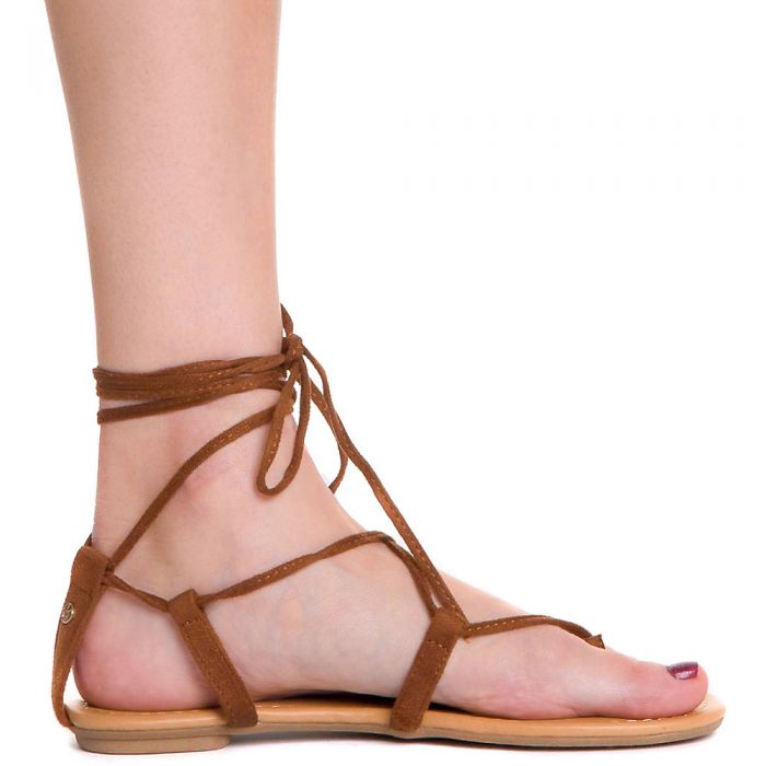 Women's S-LS9266P Strappy Thong Sandal Cognac