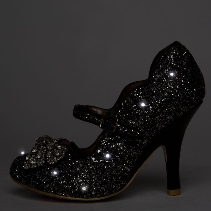 Shimmer Black Light Up High Heel BLACK