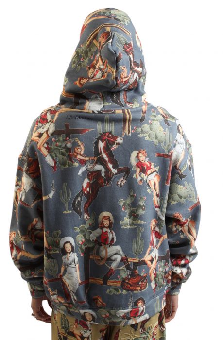 Jesse All Over Pattern Hoodie  Blue