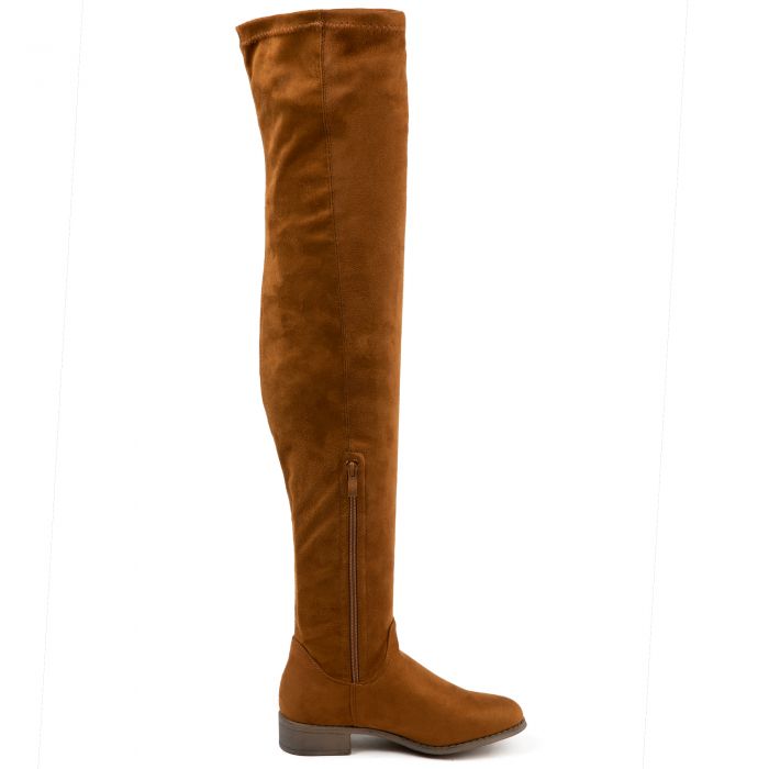Olympia-20th Over The Knee Boots Tan Suede