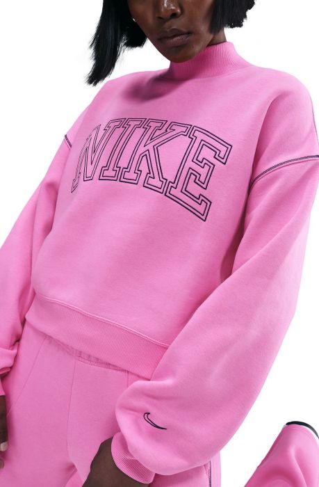 Sportswear Phoenix Fleece Mock-Neck Sweatshirt Playful pink